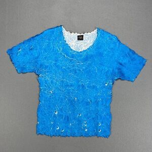 Origami Magic Scarf Shirt Women's One Size Fits Everybody Blue